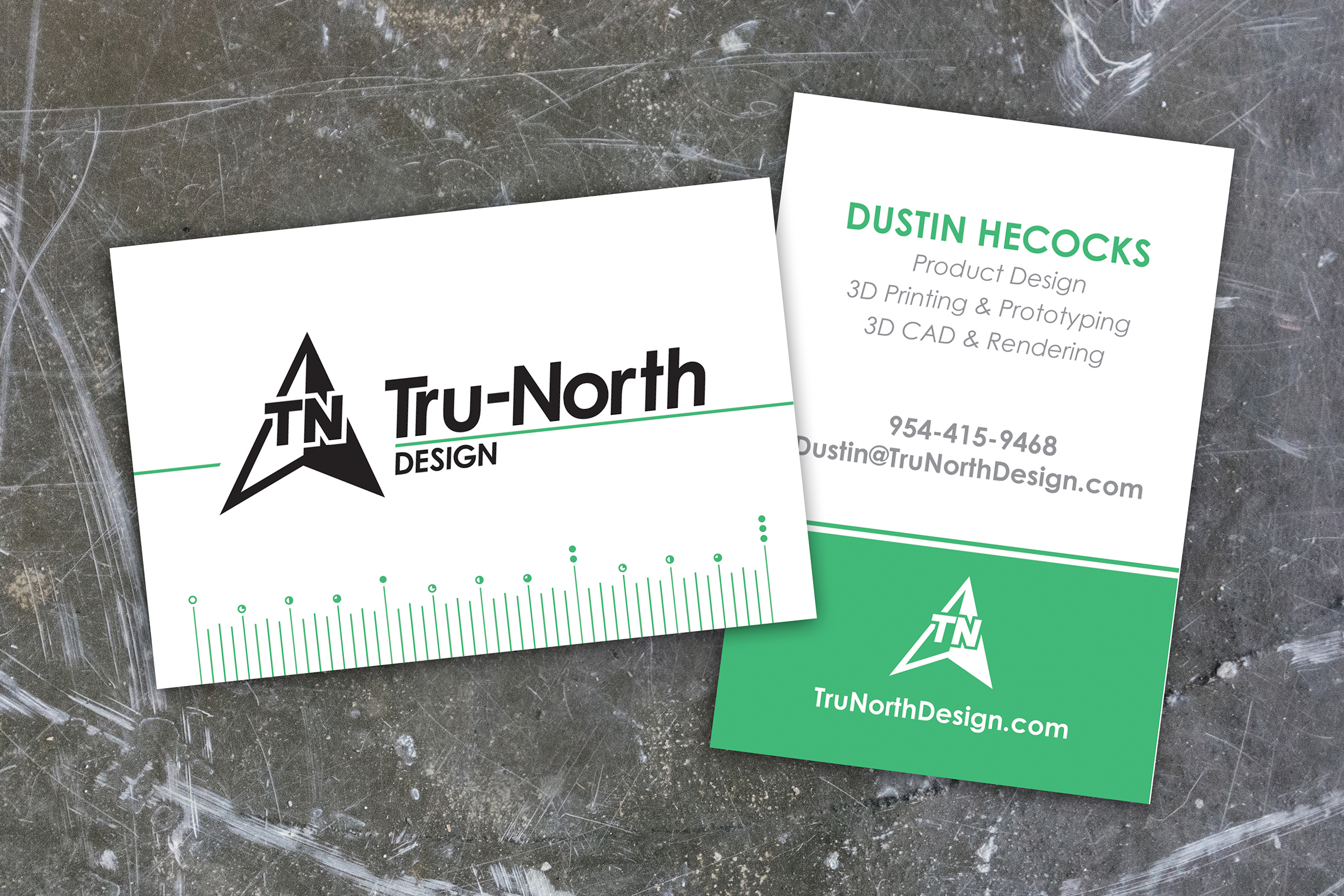 The final look, as executed on the business card featuring an accurate and unique geometric ruler to further emphasize the exactness of the engineering and design processes.&nbsp;