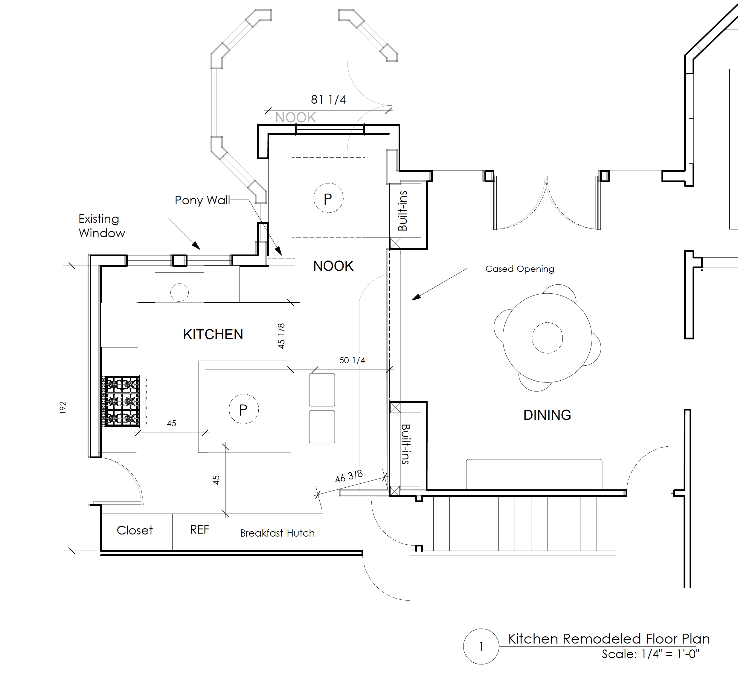 Kitchen remodel floor plan by Jenni Leasia Interior Design in Portland