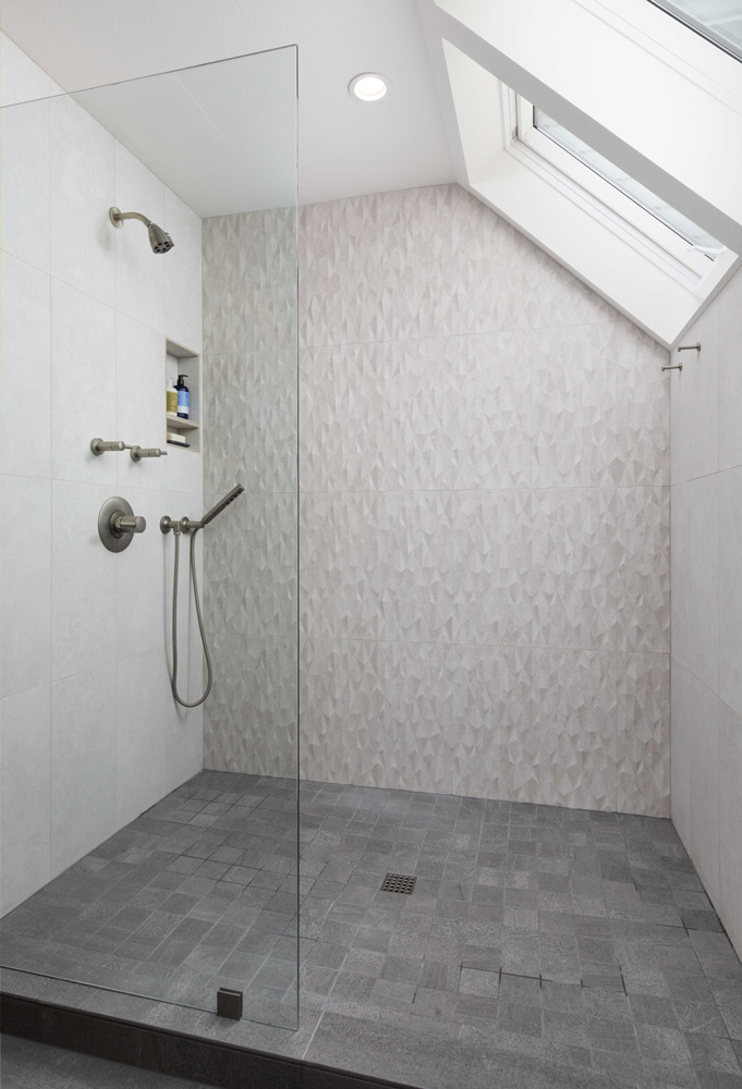 Shower remodel design by Jenni Leasia Interior Design in Portland