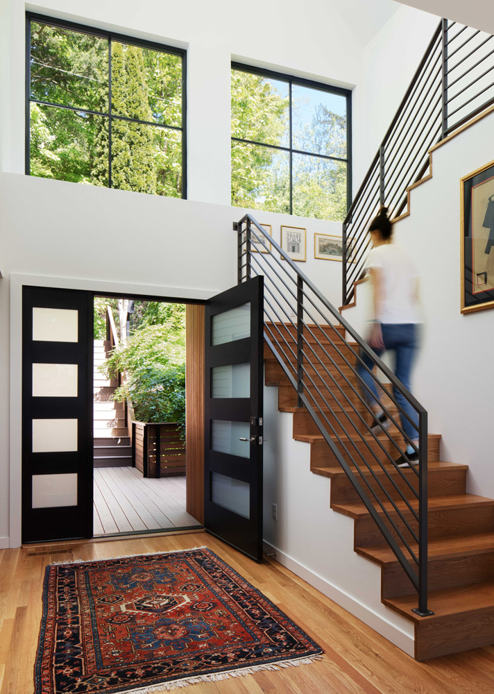 Stairway renovation by Jenni Leasia Interior Design in Portland