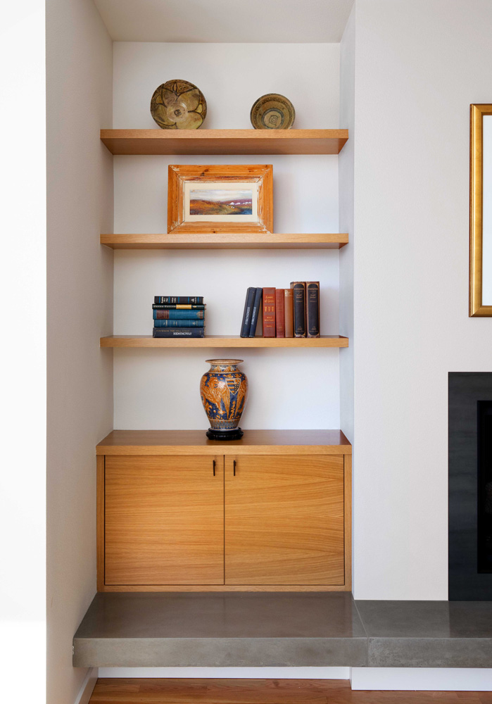Open shelves design by Jenni Leasia Interior Design in Portland