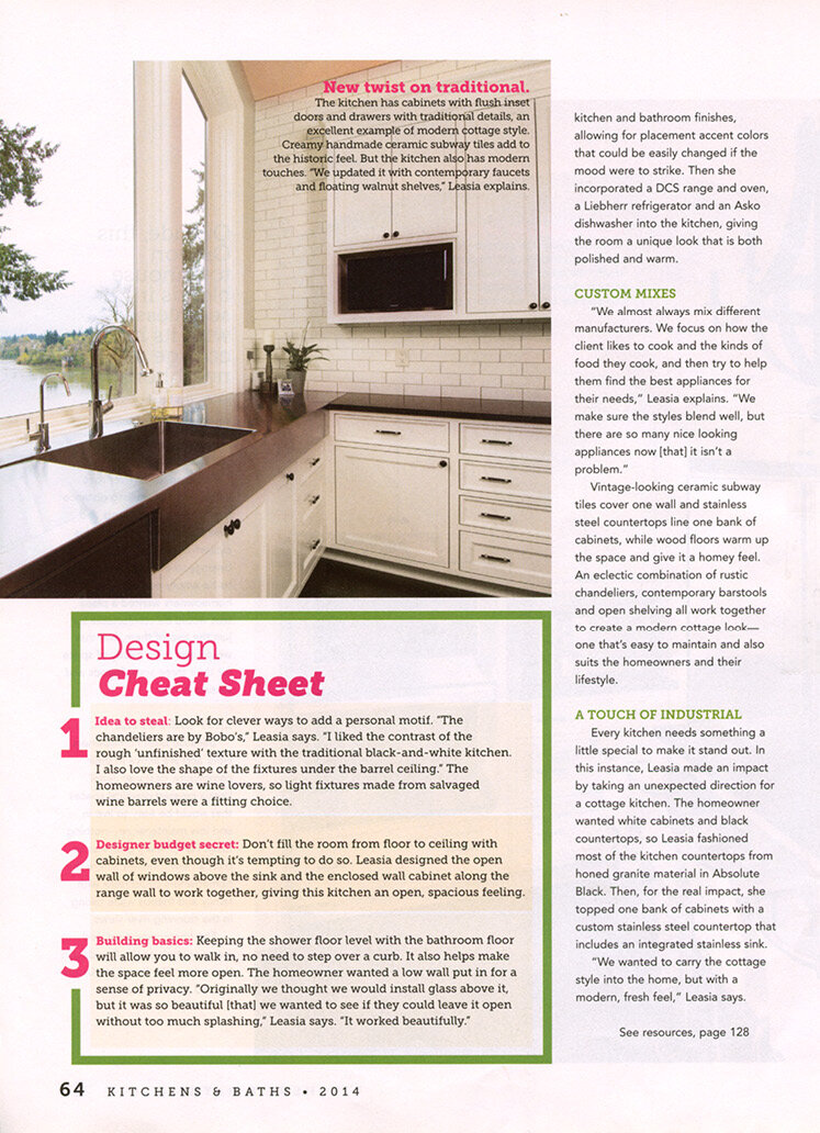 Kitchens &amp; Baths riverfront cottage design cheat sheet
