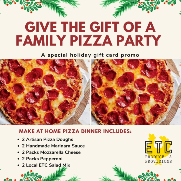 Local Pepperoni Pizza Meal Bundle Gift Card (Covers 5 Delivery Fee