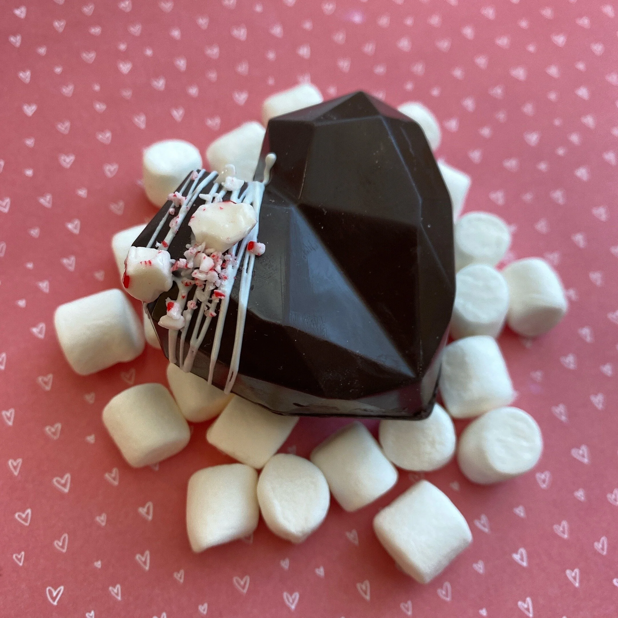 Dark Chocolate Heart Peppermint Cocoa Bomb