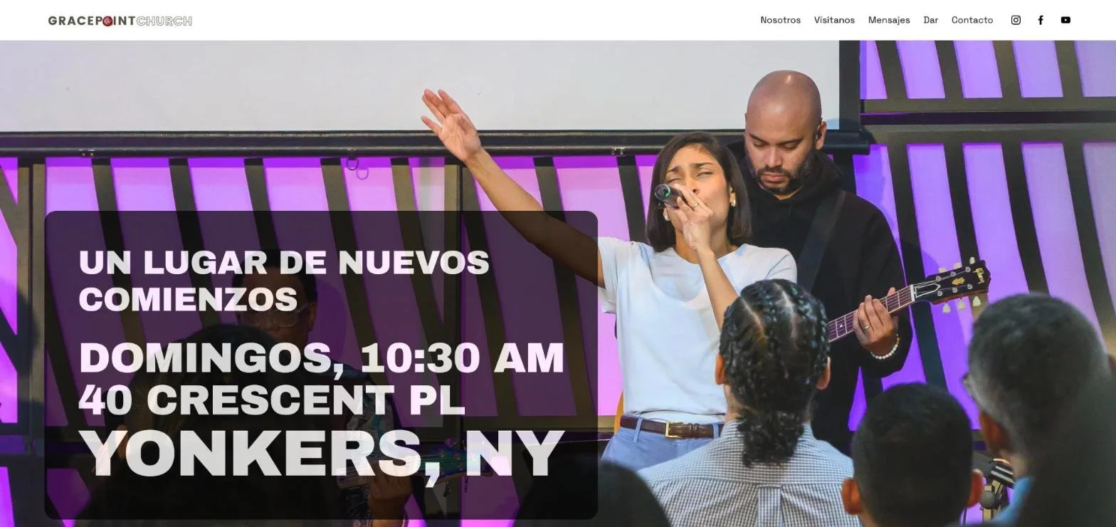 Gracepoint Church website homepage