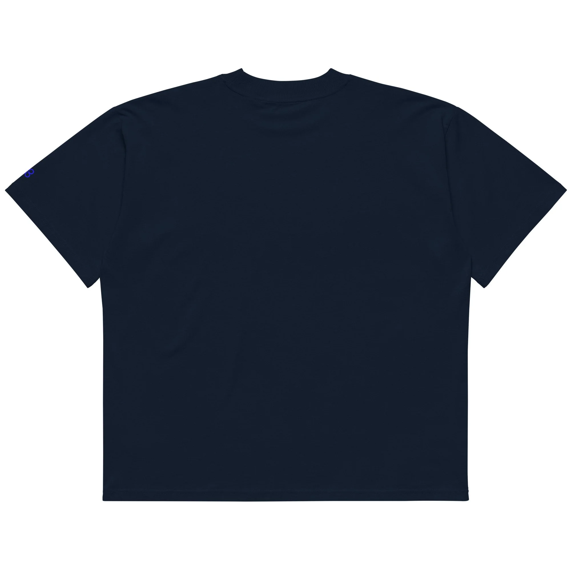 unisex-organic-oversized-high-neck-blaster-2.0-t-shirt-french-navy-back-6a3b37b1ac07e.jpg
