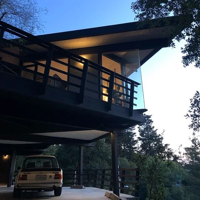 The BMW 2002 from 1974 makes the shot! Vintage house. Classic car. Timeless experience. #comingsoon