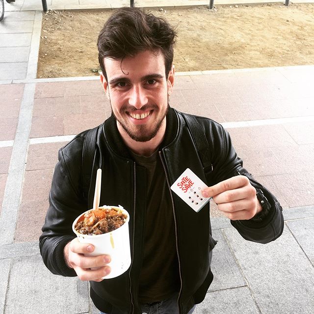 He took our dish of the week (kare raisu) twice yesterday and is back again! @_m.daniel.m_  one of our most frequent customers, here with his almost completed loyalty card 👍🏼 #kareraisu #dishoftheweek #loyalty