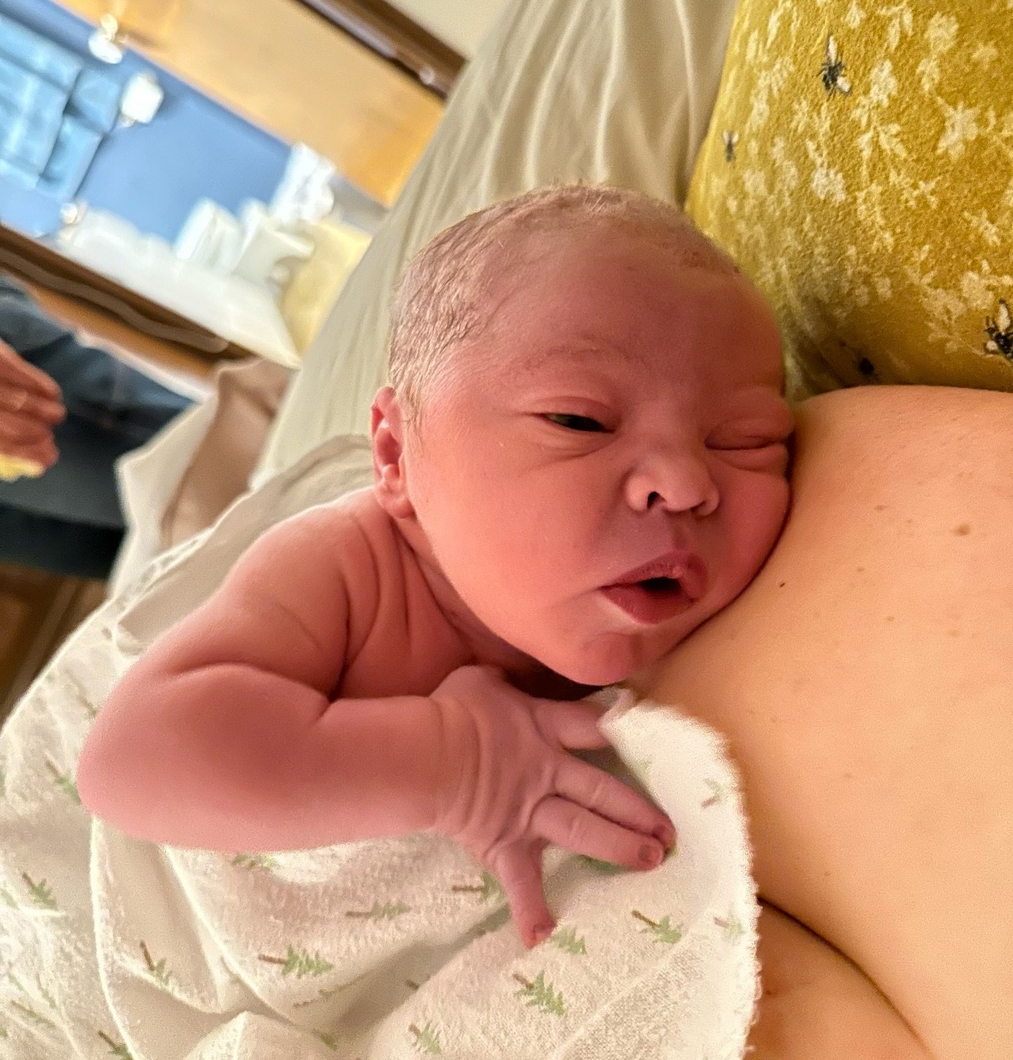This is Sean! He was born at home last night in a room with his parents, maternal grandma, and us midwives. He joined his family at 41 weeks and 2 days and weighed in just under 9 pounds. Sean&rsquo;s family is really special to us, as we&rsquo;ve he