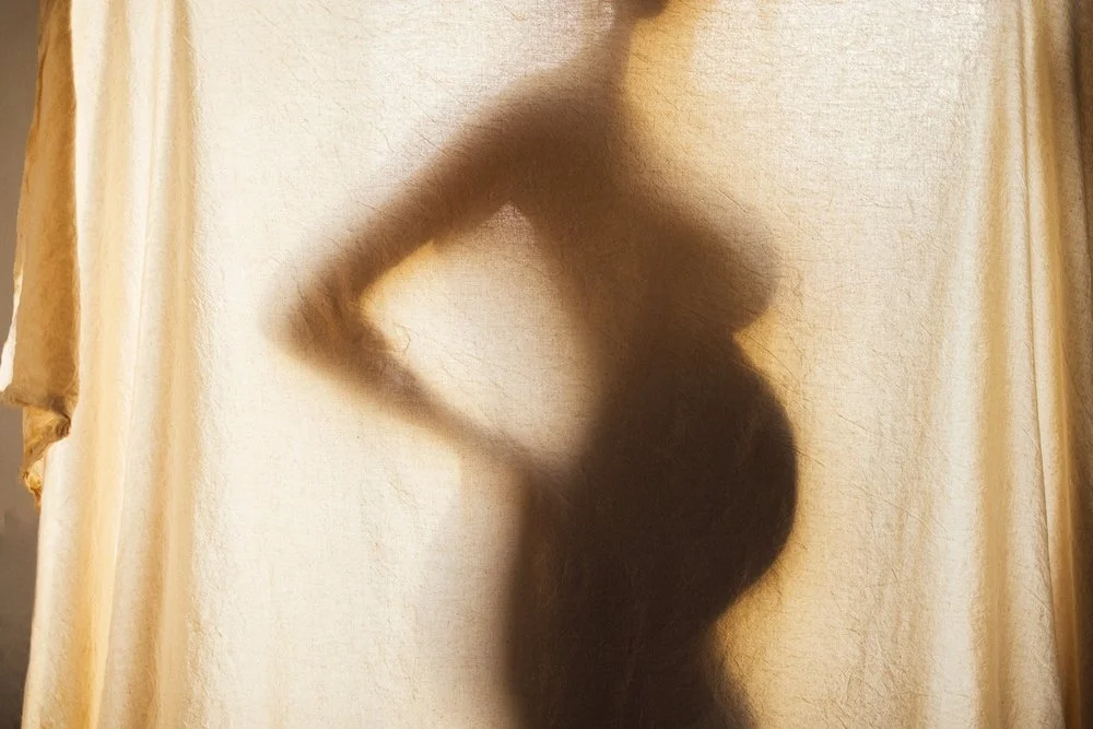 silhouette of a pregant woman