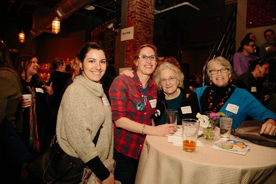 Claudia (far right) with fellow FLIPsters at our 2018 launch party at Motorco.