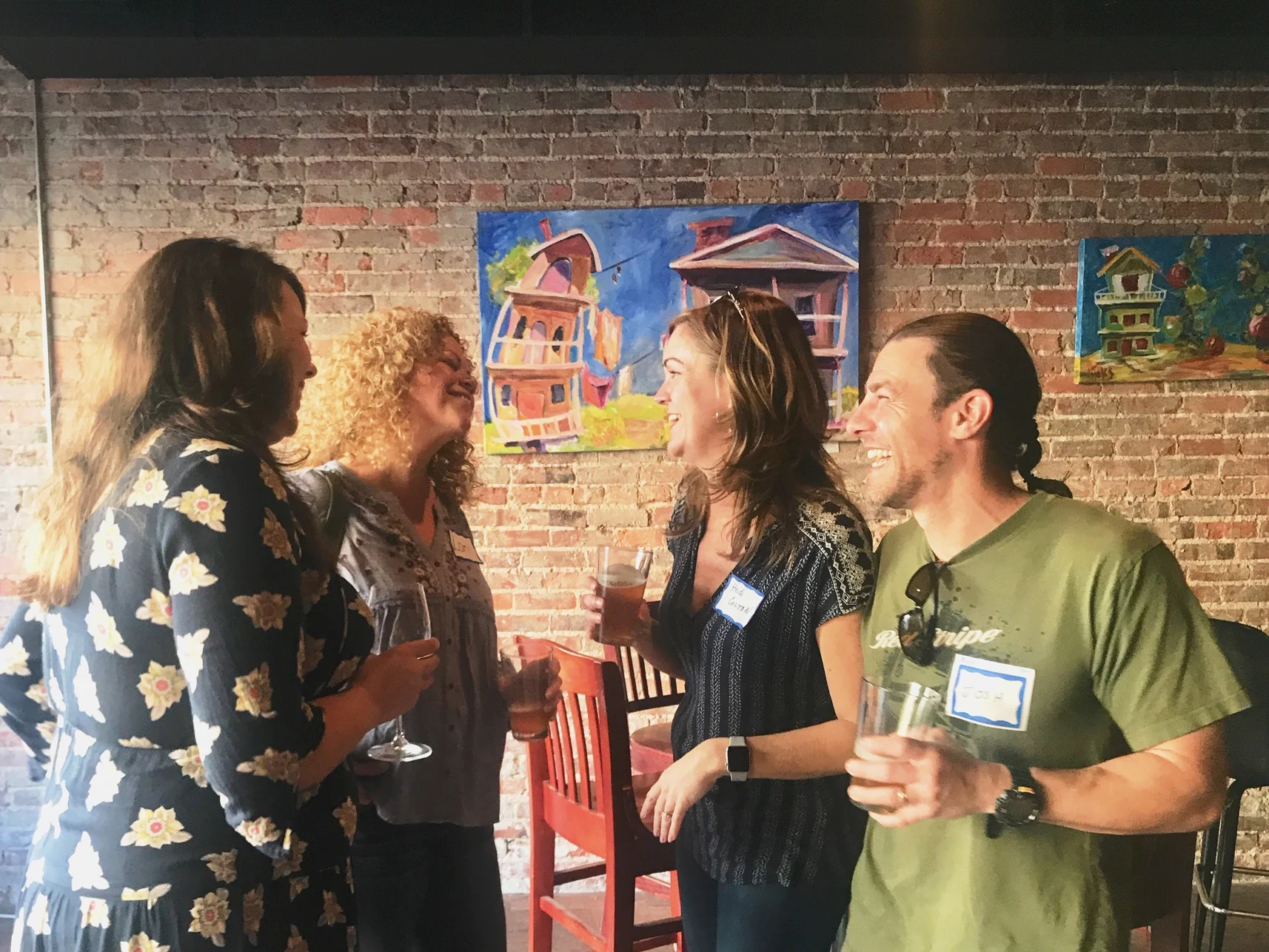 Andrea Cash, Lori Mathews, Heidi Colton, and Josh Colton at a Happy Hour this spring in NC-H36