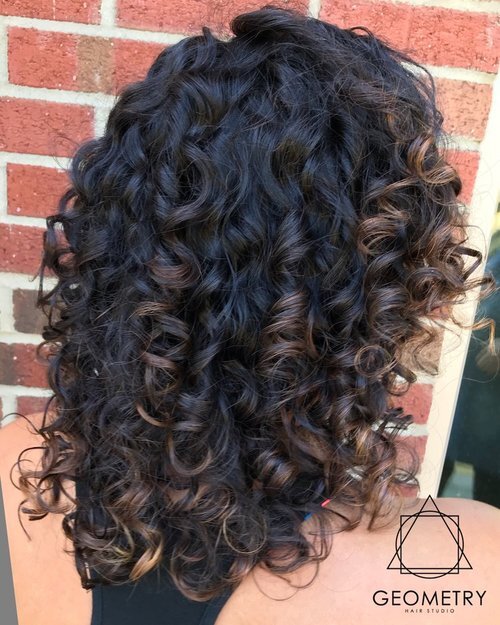 Balayage brown curls
