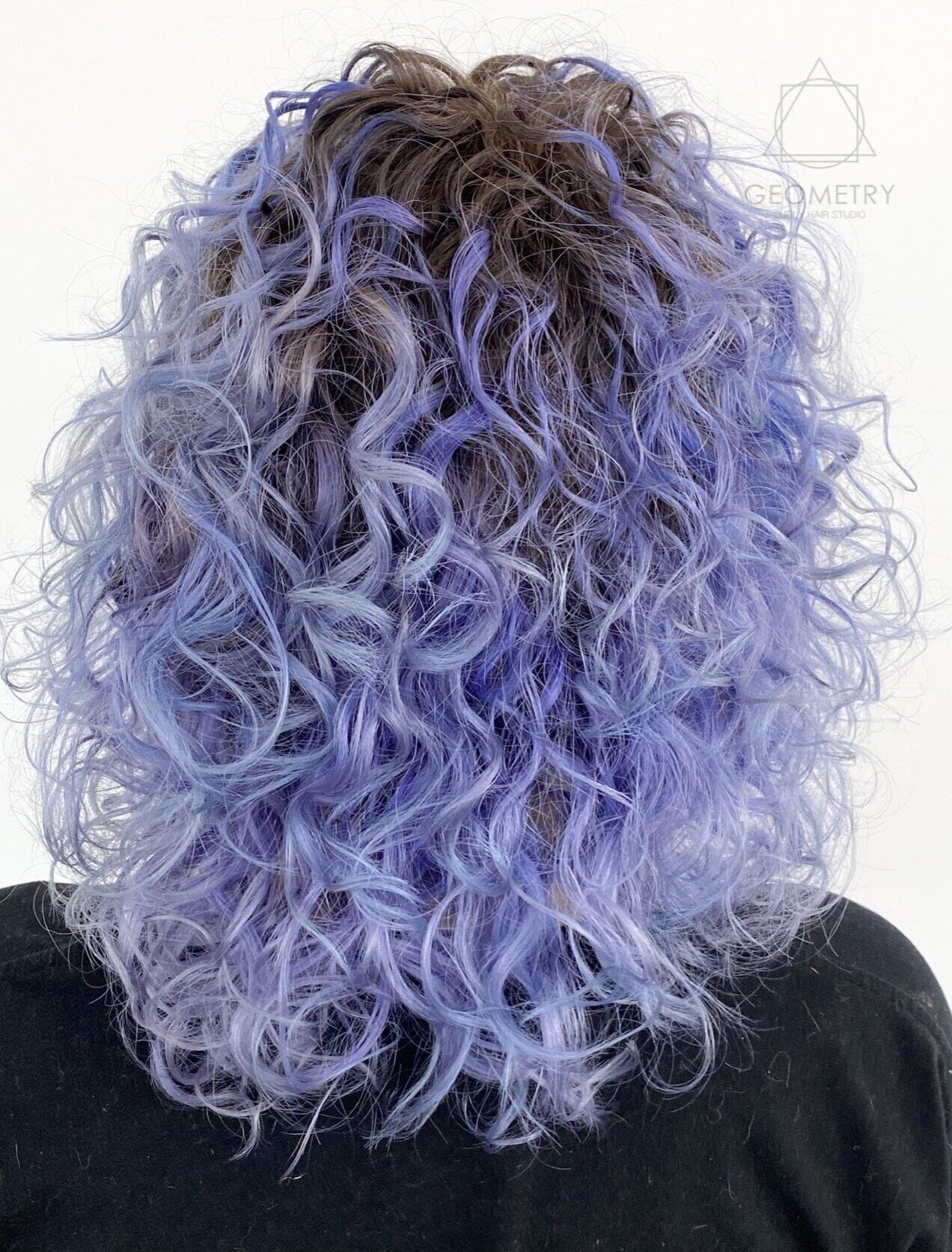 Custom medium Length Purple Wavy Hair Color and Cut