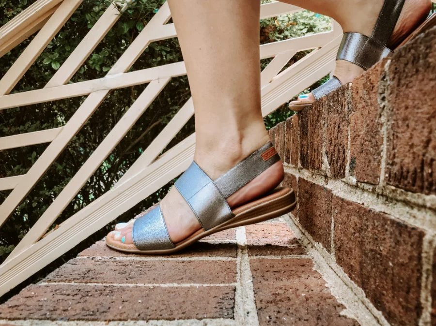 Take a peak at the Nigella sandals I’m wearing, sold at andreassous.com and dillards.com .
