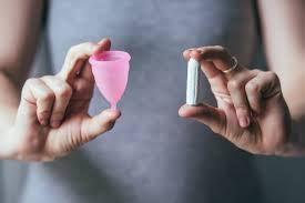 The menstrual cup verses the tampon. Image from www.bellybelly.com.au 