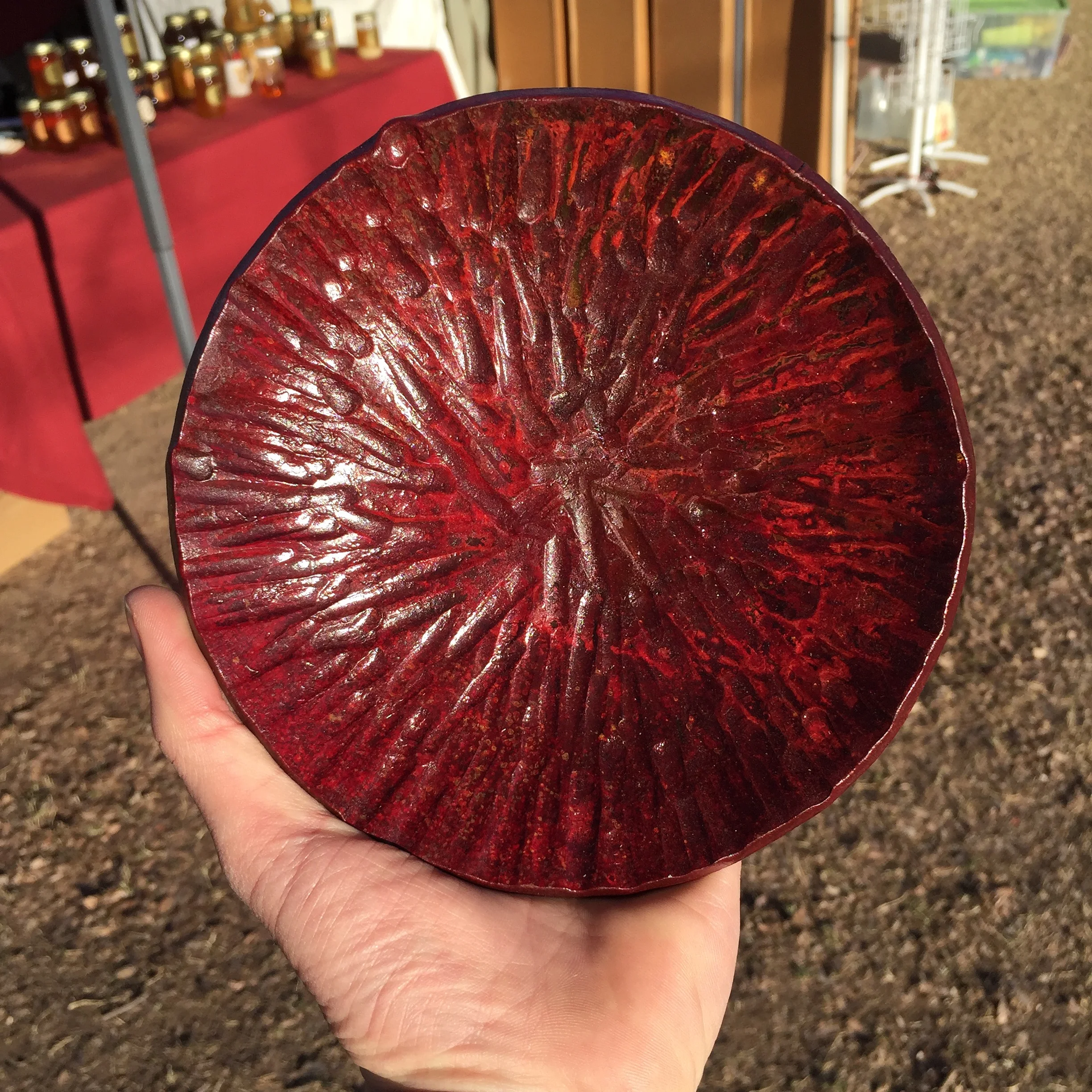 Red patina jewelry or key dish!