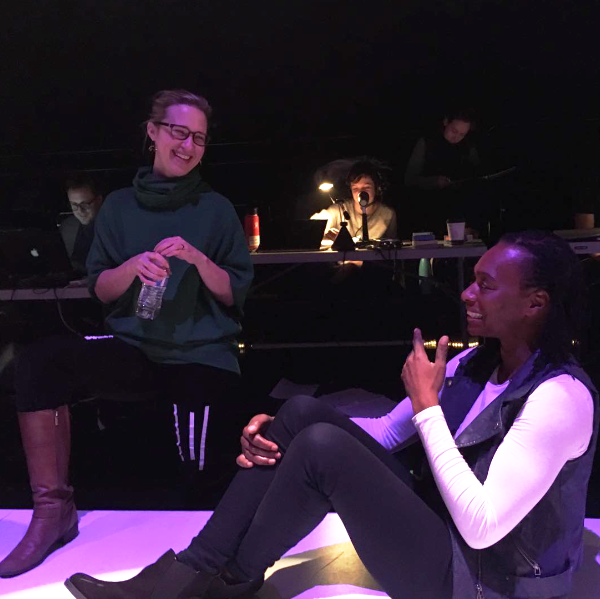 Emily working with actress Nike Iromu.