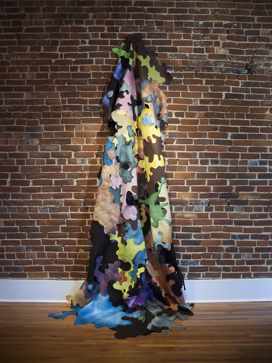 Accumulation, 2014, mixed media, 13' x 55' x 15'. Site-specific installation at 505 Union, Jonesboro, AR