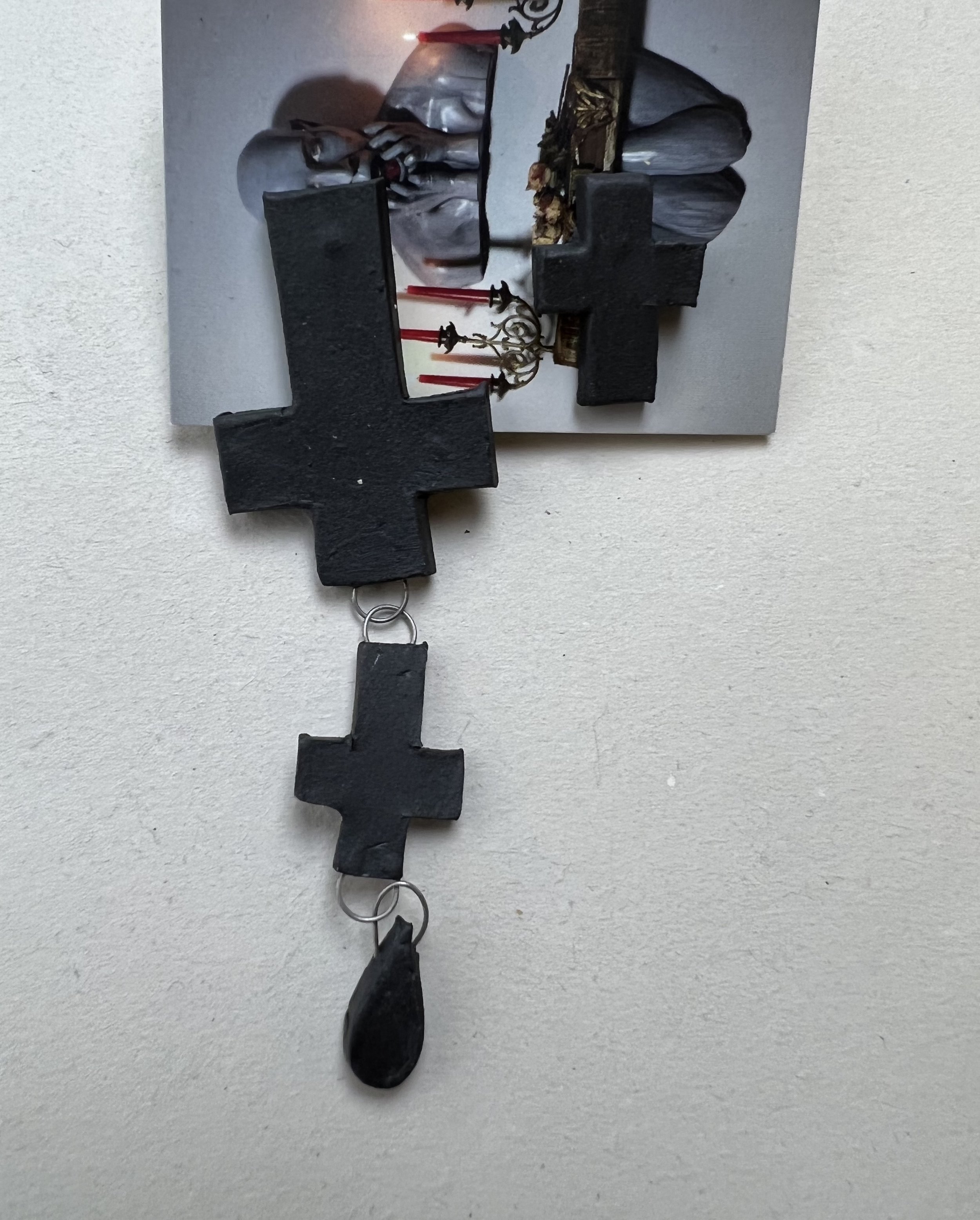 black cross dangle earrings 