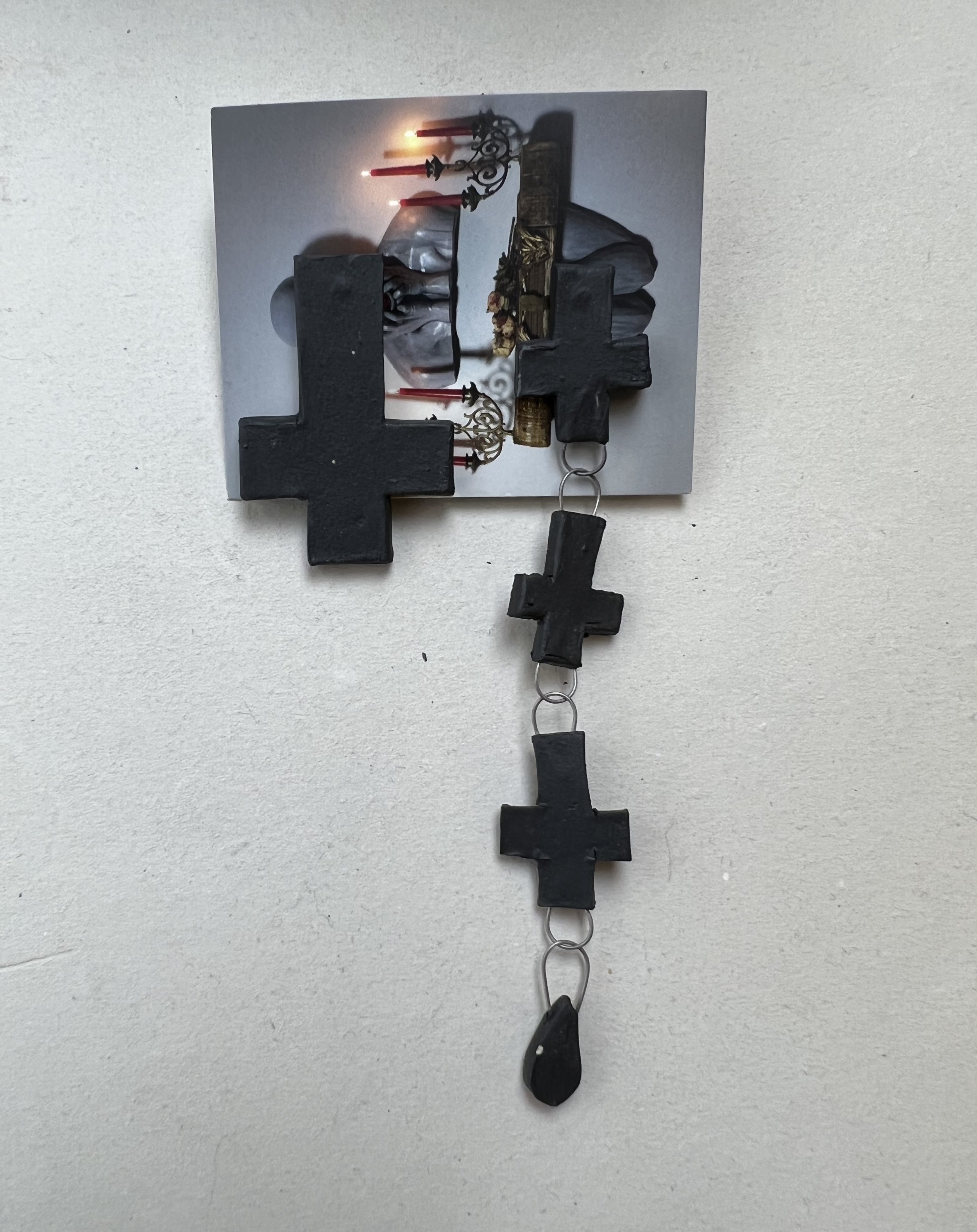 black cross dangle earrings 