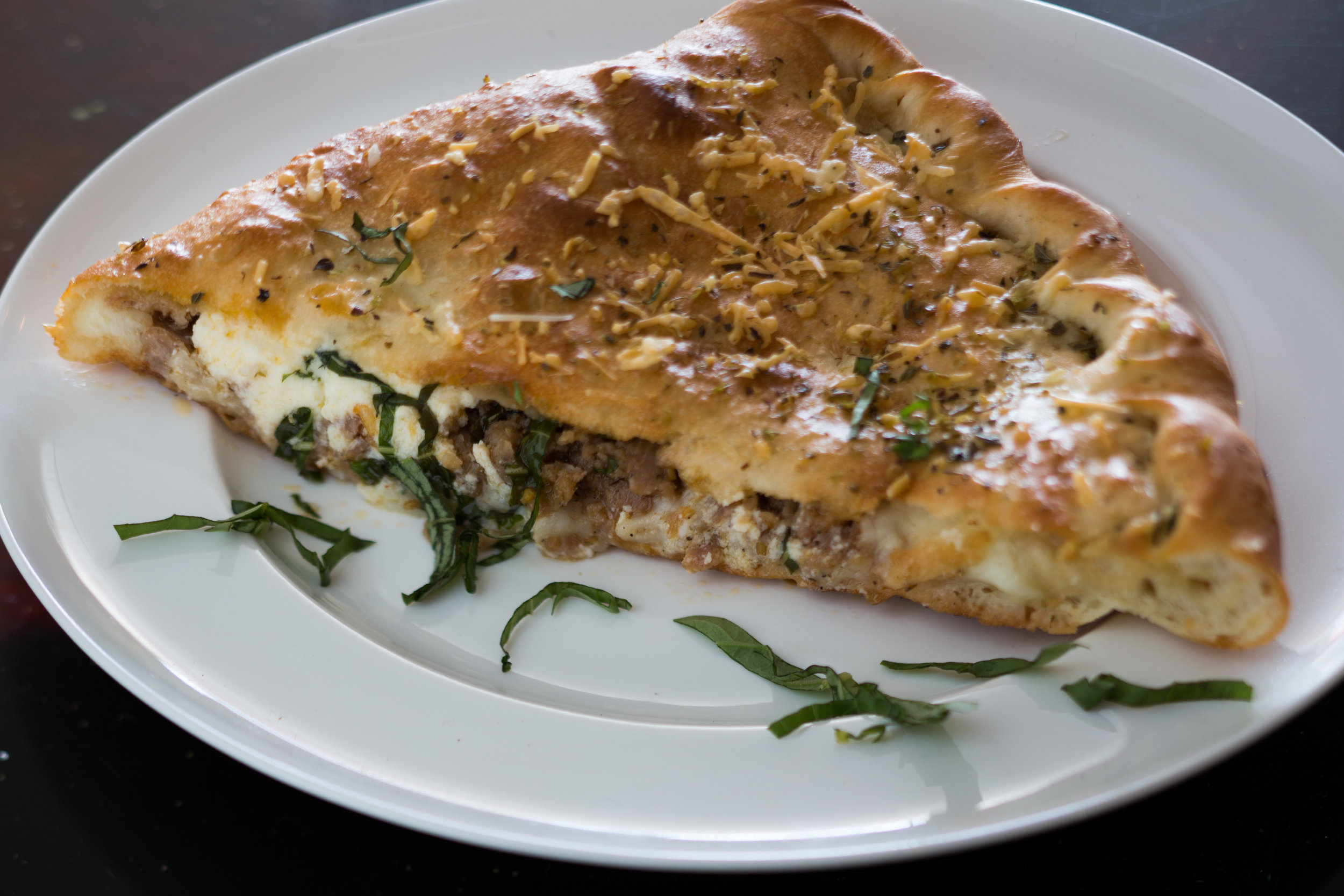 Spinach and Basil Calzone