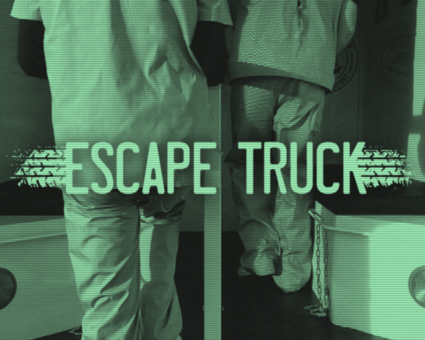 inmates in handcuffs load into the back of the prison transport vehicle known as the Escape Truck