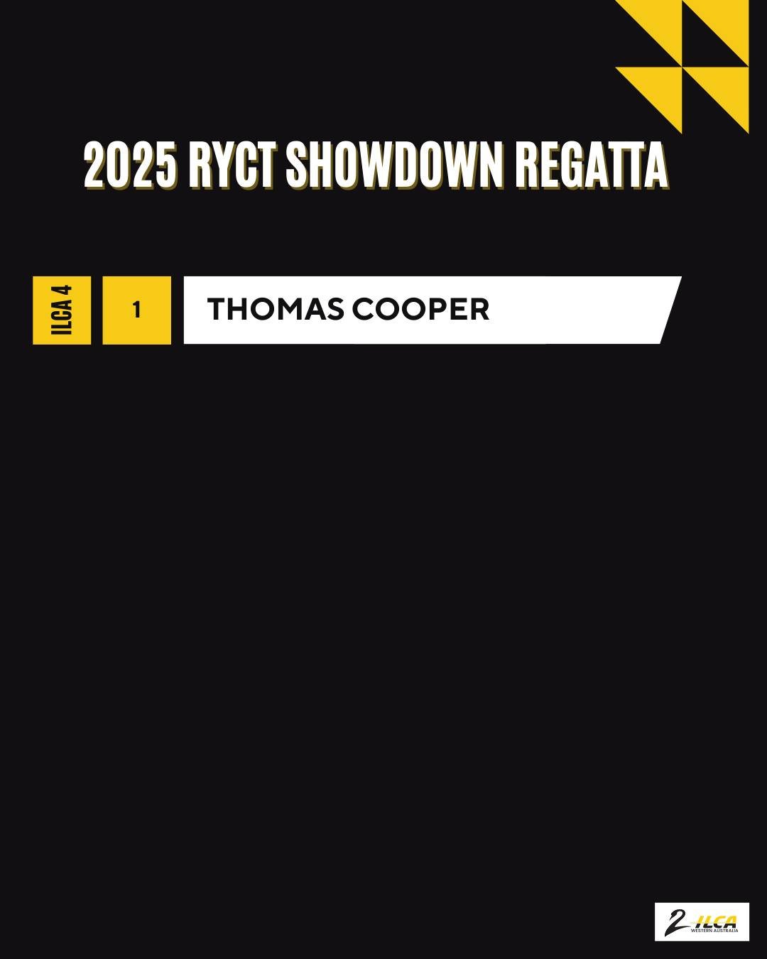 Congratulations to our only ILCAWA entrant in the RYCT Showdown Regatta, Thomas Cooper, who took out first place in the ILCA4. After 4 consecutive wins on Saturday, sailing was unfortunately cancelled on the Sunday due to a strong wind warning.