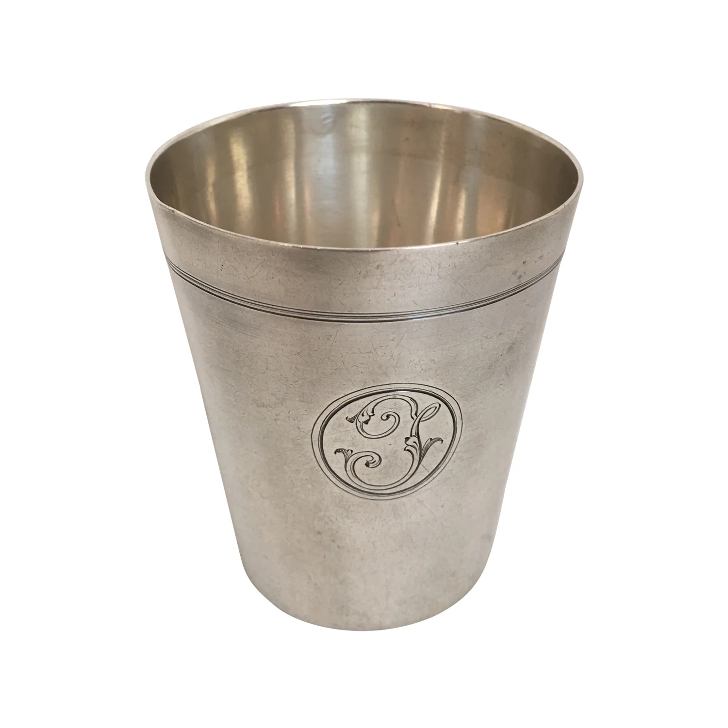 Kettledrum in silver marked with a J, minerva hallmark circa 1970 France