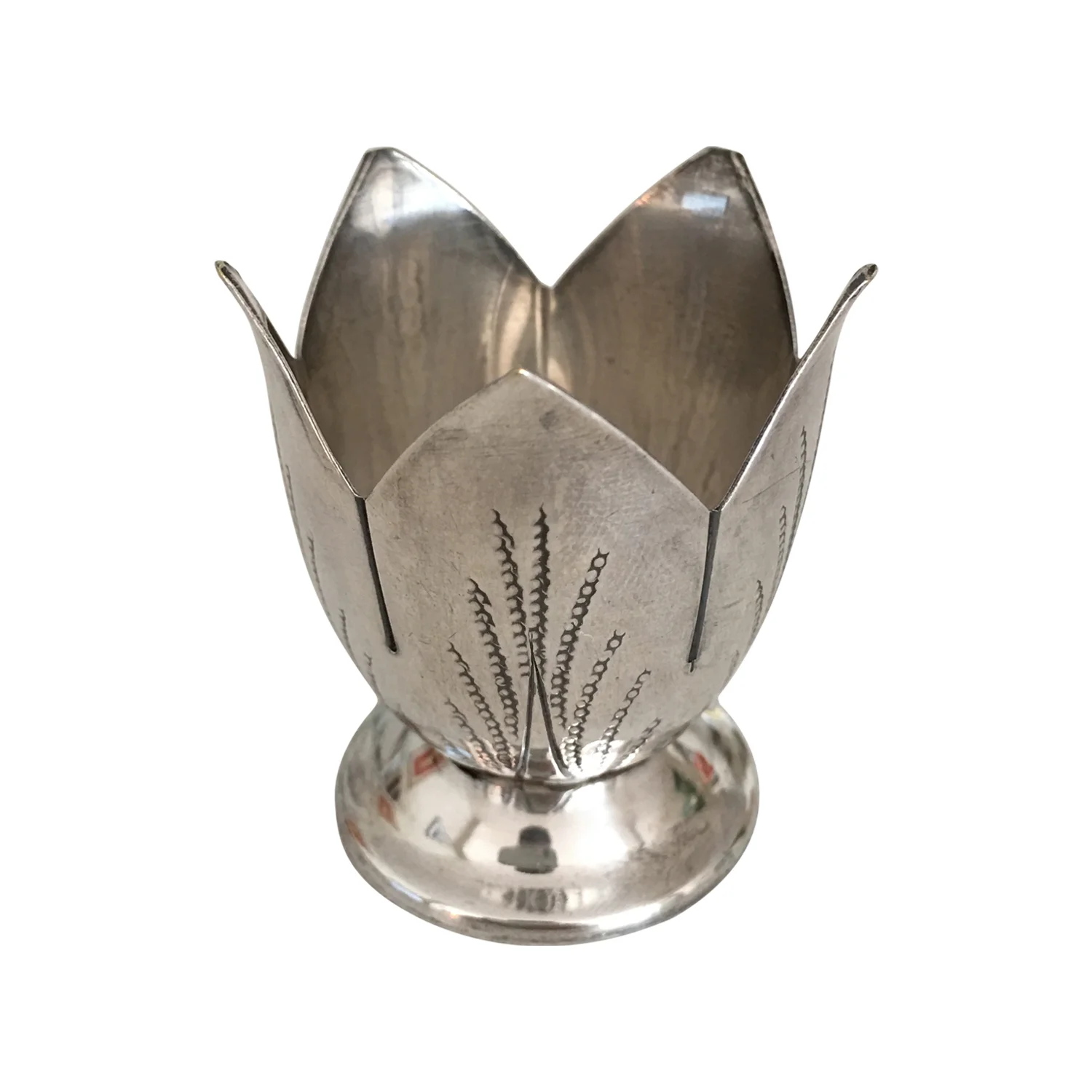 Egg server in a tulip form, silver plated France