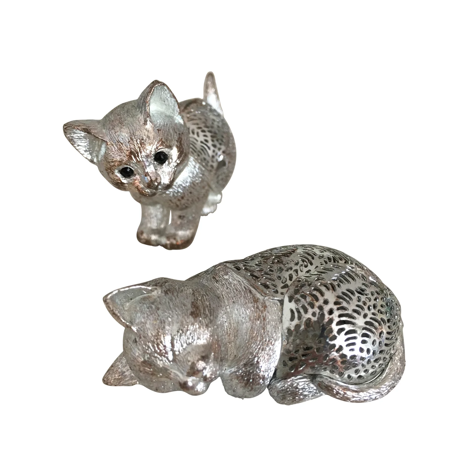 Pair of cats from Christofle, silver plated France