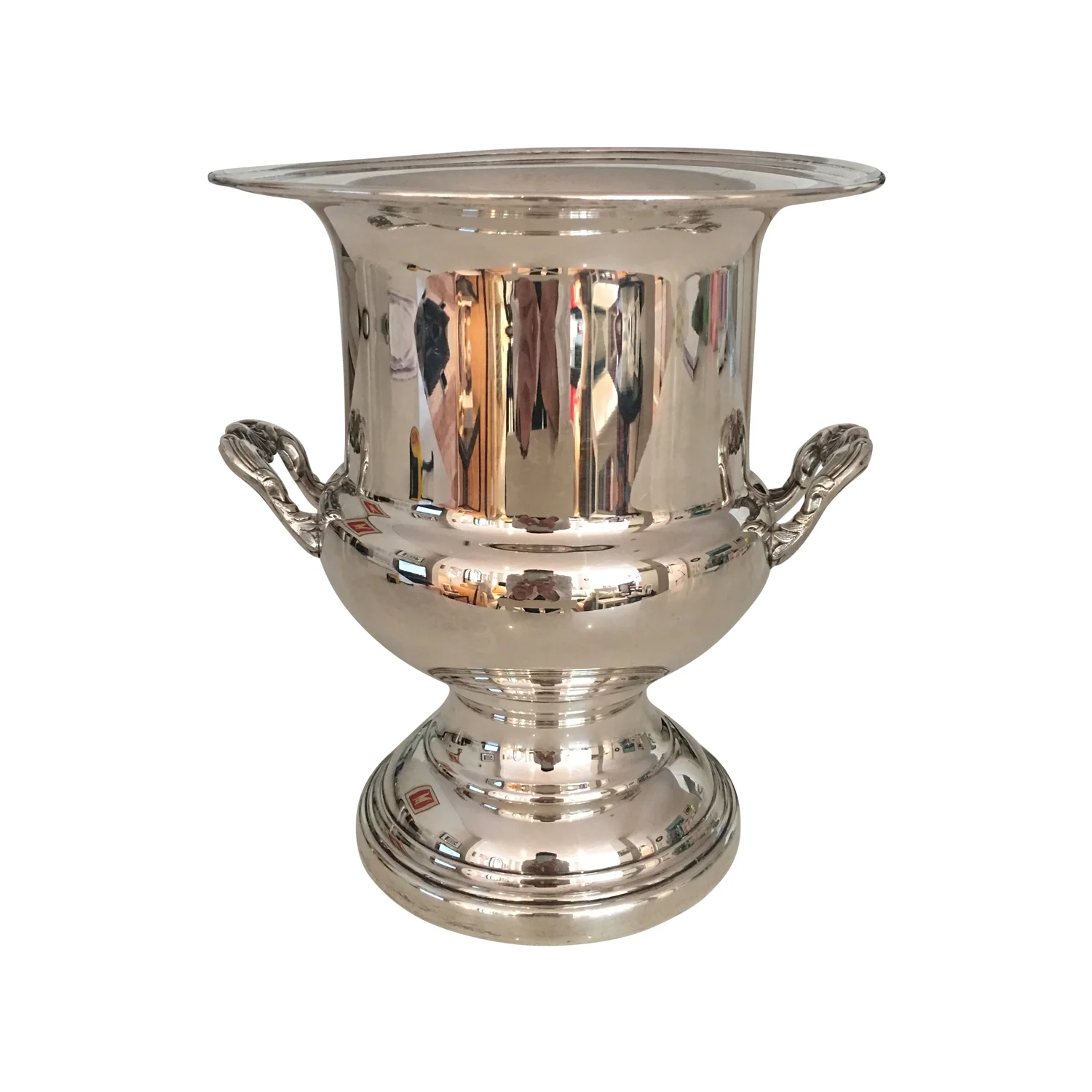 Champagne bucket with two fixed handles, silver plated circa 1960 France