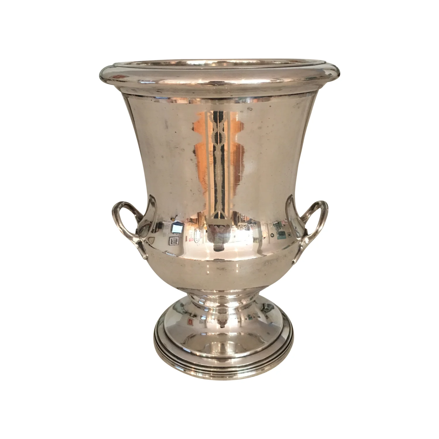Champagne bucket with two fixed handles, silver plated circa 1960 France