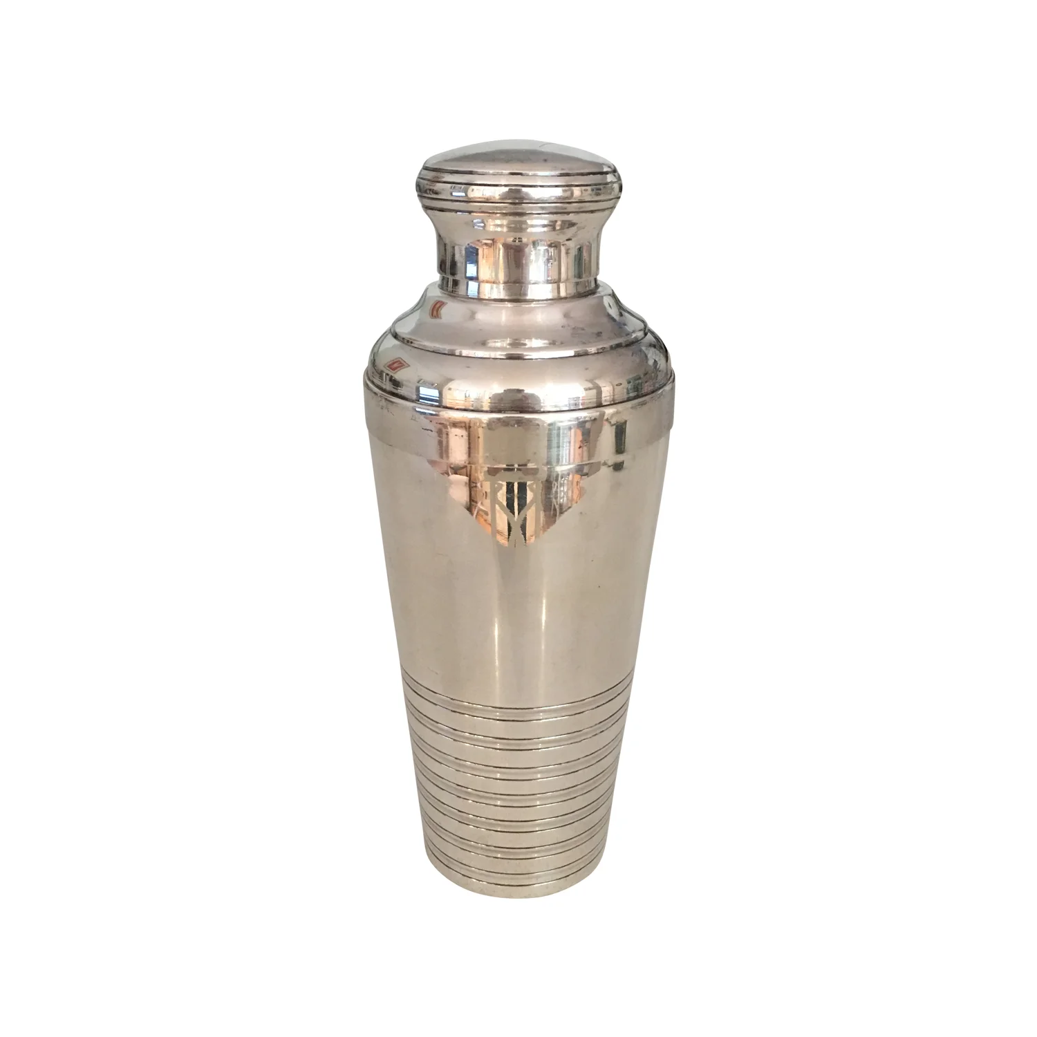 Shaker with seven stripes, silver plated circa 1950