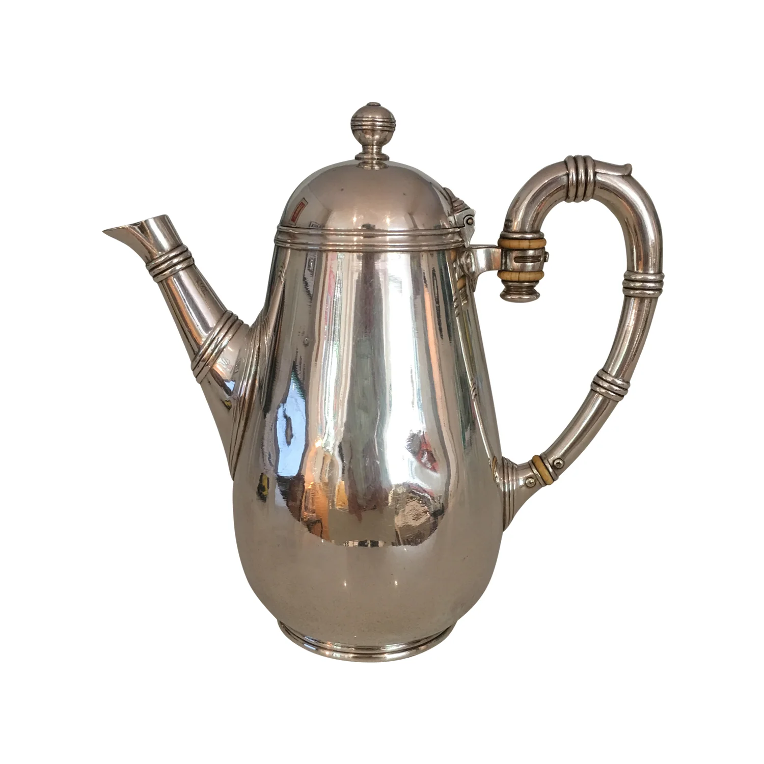Tea pot Bamboo from Christofle, silver plated France circa 1900