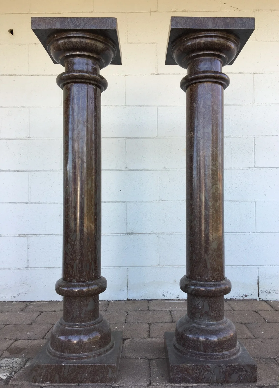 Pair of Italian marble architectural columns