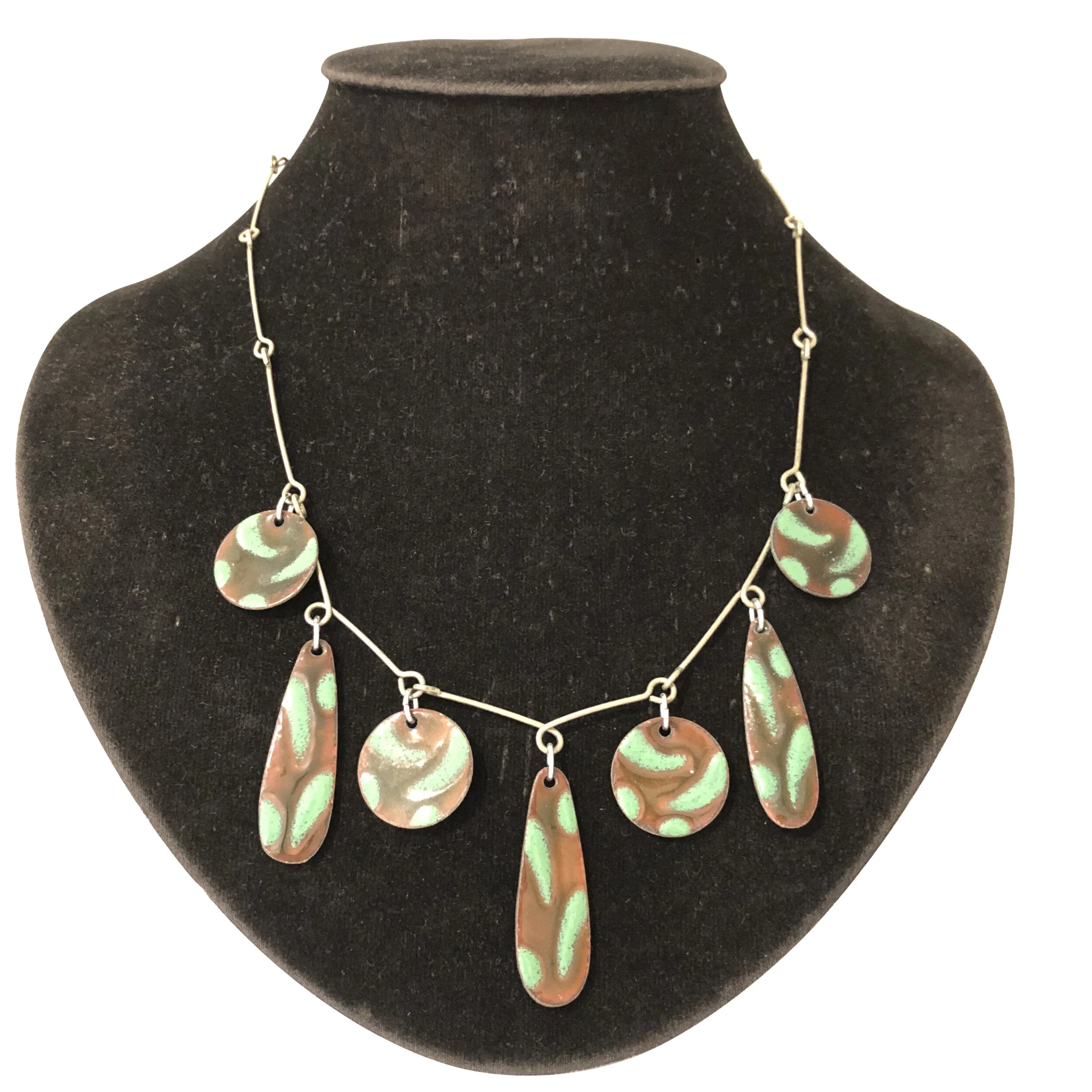 Enamel necklece reversible 1970 France