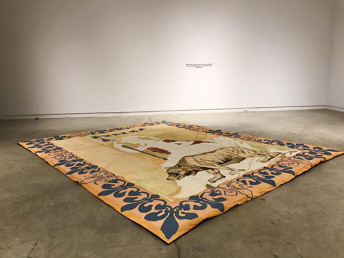 Sanctuary, 15' x 12 ' acrylic on muslin, cotton batting, thread.