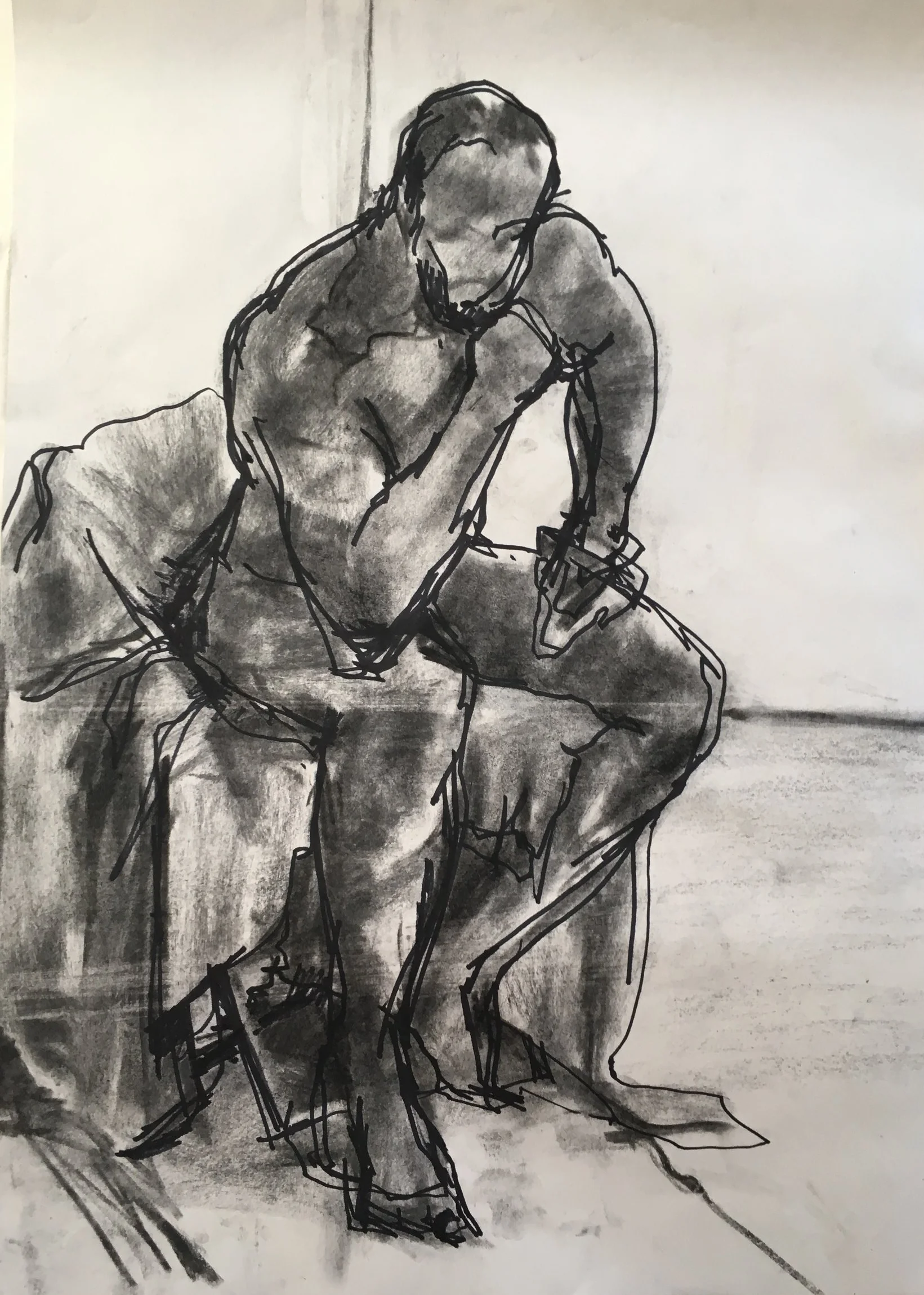 sitting man