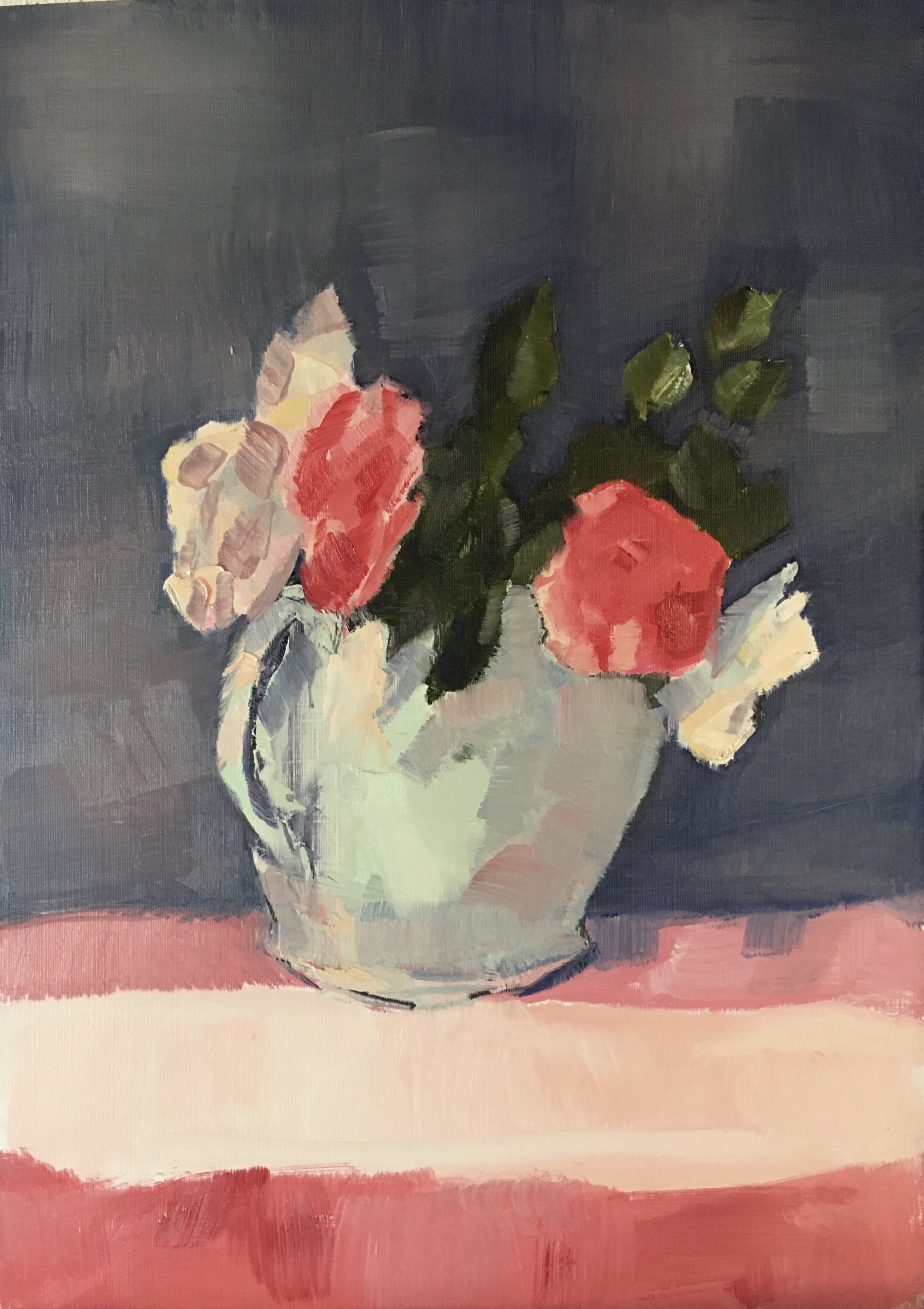 roses in jug