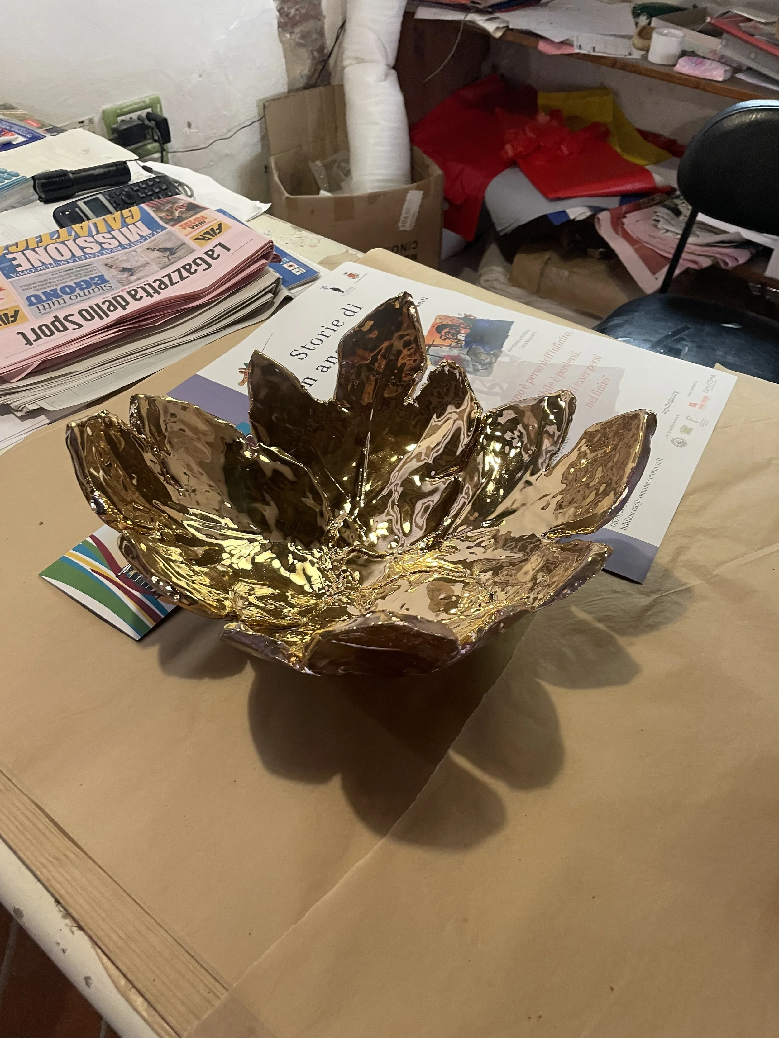 Fig leaf bowl 2 - gold