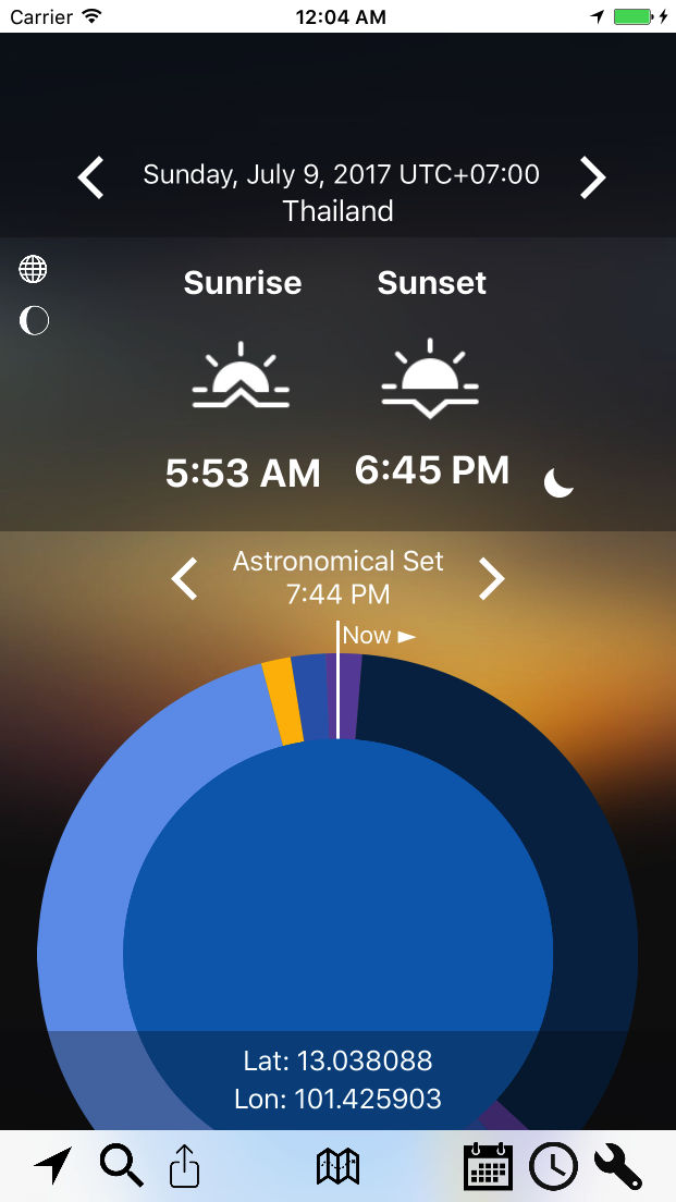 Sunset Time Chart 2017