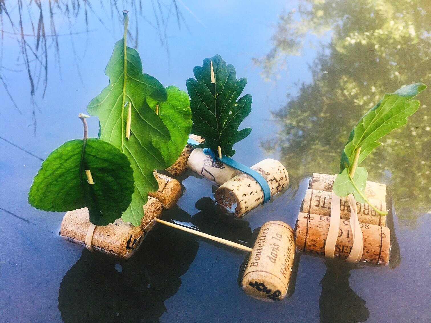 Make a cork and leaf boat - Mud & Bloom