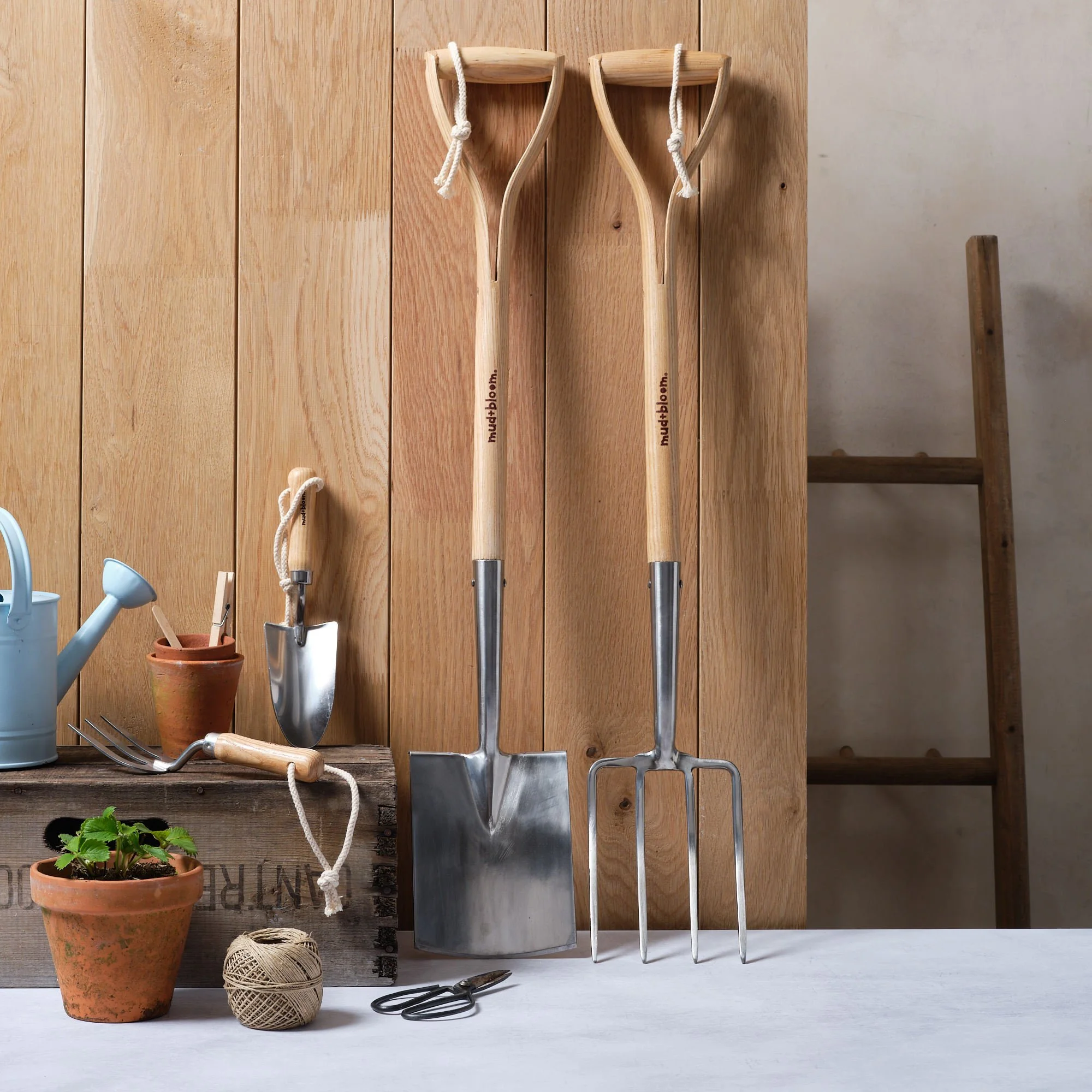 Children's quality wood and stainless steel gardening tools