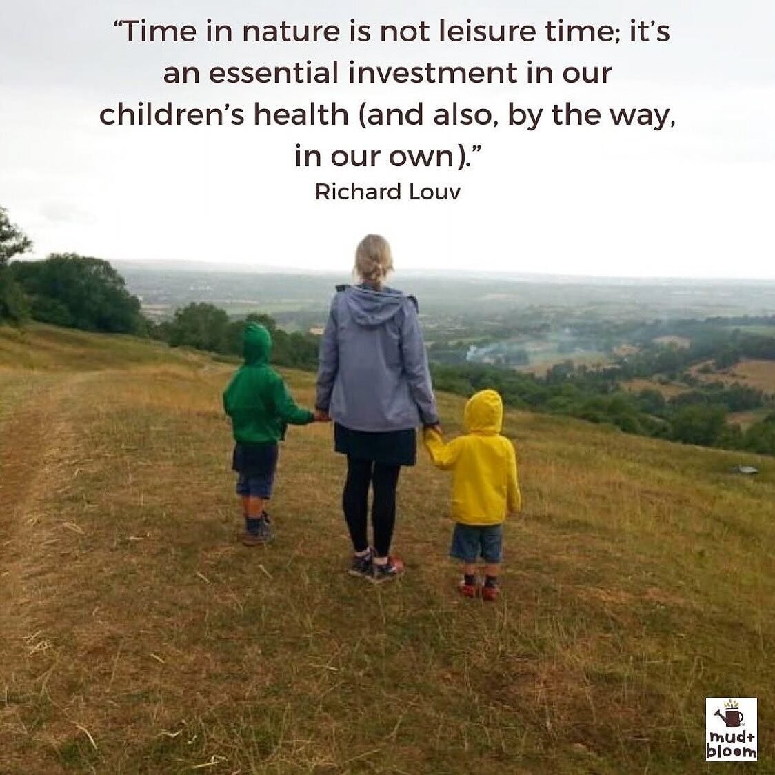 &ldquo;Time in nature is not leisure time; it&rsquo;s an essential investment in our children&rsquo;s health (and also, by the way our own).&rdquo;
Richard Louv

#natureconnection #parenting #mudandbloom #nature #mentalhealth
