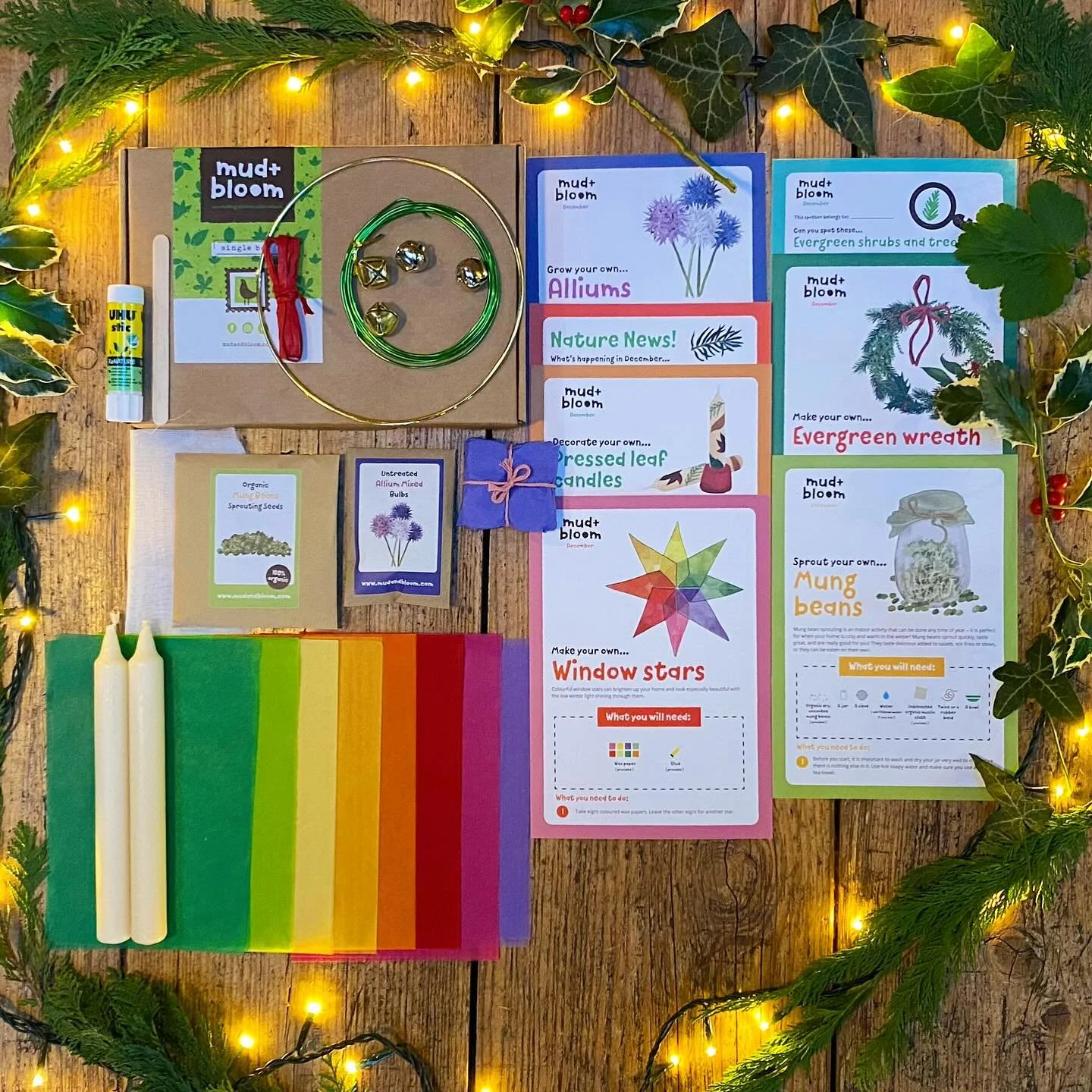 ⭐️ Our December Box is here 🌲

This month&rsquo;s box is filled with gentle festive activities and growing projects to enjoy together as the days turn colder.

This month you and your children can:

🌲 Make an evergreen wreath
🌱 Grow alliums
⭐️ Mak