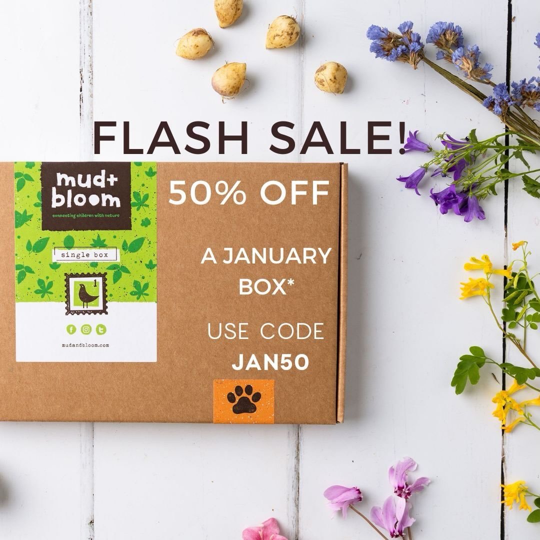 ✨ Flash sale ✨

Sign up before midnight tomorrow and get 50% off your first box 🌱

Choose from:
&bull; our Gardening &amp; Nature Crafts Box (single or sibling)
&bull; or our Standalone Gardening Box

Just enter JAN50 at checkout to claim your disco