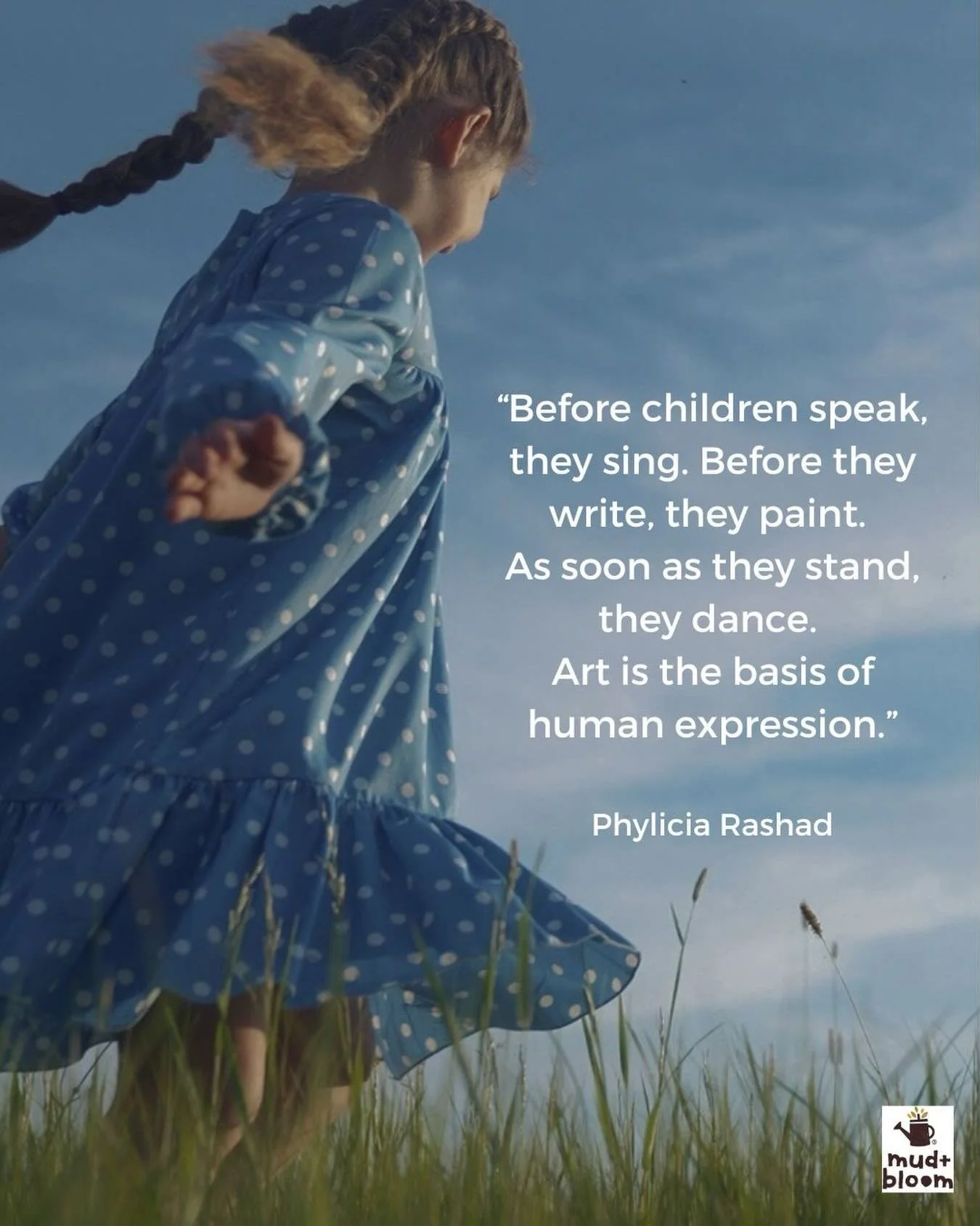 When we make space for art, nature, and open-ended play, we&rsquo;re giving children the language they use first - the one that lives in their bodies, hands, and imaginations.

Words by Phylicia Rashad 💛

#mudandbloom #childledplay #danceandmusic #c