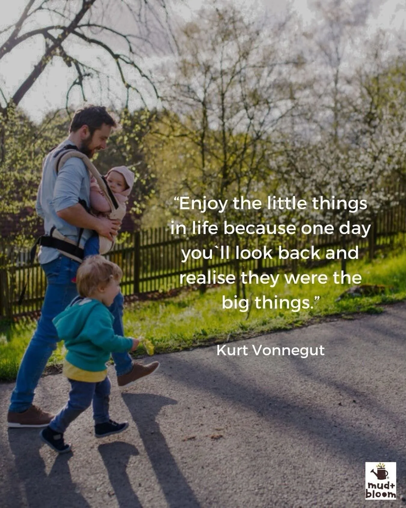 &ldquo;Enjoy the little things in life because one day you&rsquo;ll look back and realise they were the big things.&rdquo; Kurt Vonnegut

#mudandbloom #parentingmoments #childhoodunplugged #slowchildhood #natureconnection