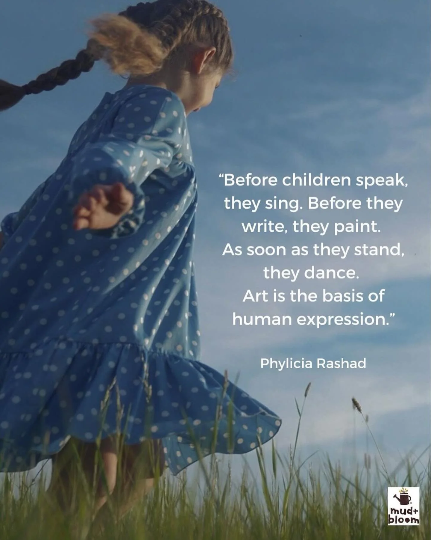 When we make space for art, nature, and open-ended play, we&rsquo;re giving children the language they use first - the one that lives in their bodies, hands, and imaginations.

Words by Phylicia Rashad 💛

#mudandbloom #childledplay #danceandmusic #c